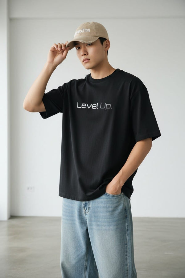 Level Up Graphic Oversized T-Shirt